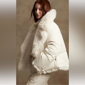 white fur coat